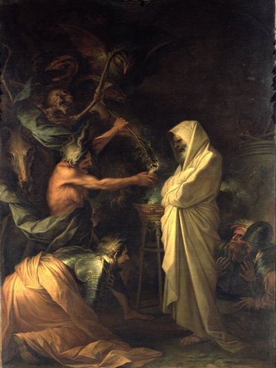 De Geest van Samuel verschijnt aan Saul in het huis van de Heks van Endor door Salvator Rosa